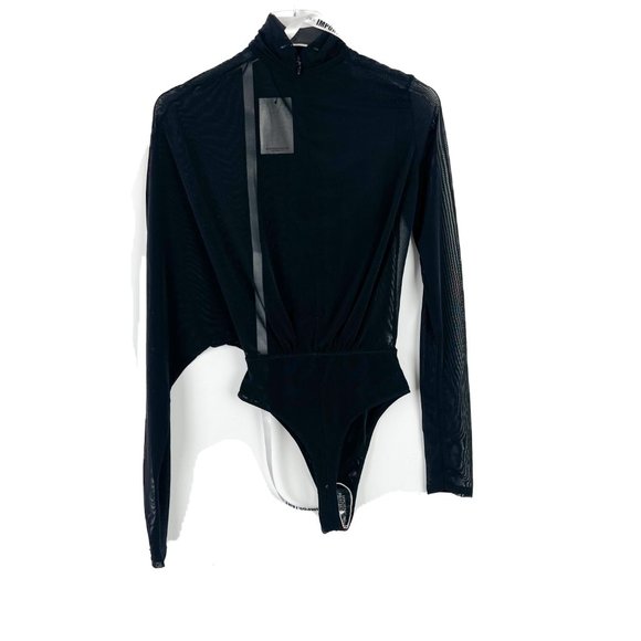 NWT Mistress Rocks Executive Black Mesh Draped Bodysuit Size XS NEW - Picture 7 of 11